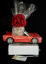 Small Tower - Red Modern Car - Clear Cellophane - Red Bow