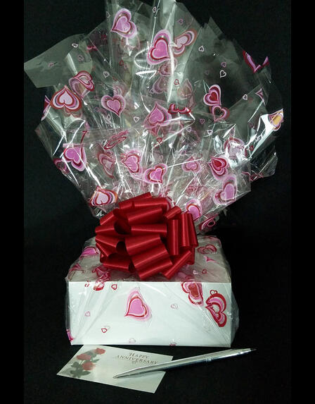 Small Box - Heart Cellophane - Red Bow - 12 Cookies and Brownies