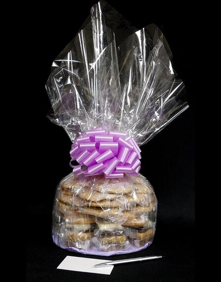 Super Cellophane - Clear Cellophane - Lavender Bow - 42 Cookies and Brownies