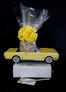 Small Tower - Yellow Classic Car - Clear Cellophane - Yellow Bow