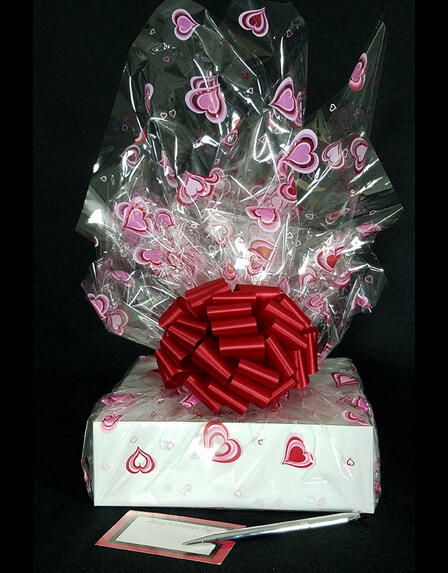 Medium Box - Heart Cellophane - Red Bow - 18 Cookies and Brownies