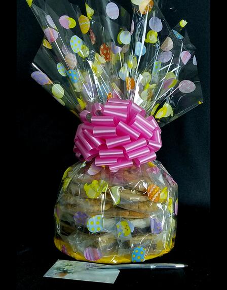 Large Cellophane - Easter Egg Cellophane - Pink Bow - 30 Cookies and Brownies