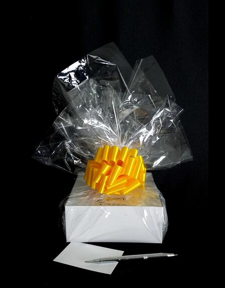 Small Box - Clear Cellophane - Yellow Bow - 12 Cookies and Brownies