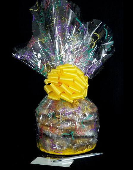 Medium Cellophane - Confetti Cellophane - Yellow Bow - 24 Cookies and Brownies
