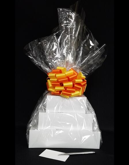Super Tower - Clear Cellophane - Orange & Yellow Bow - 72 Cookies and Brownies