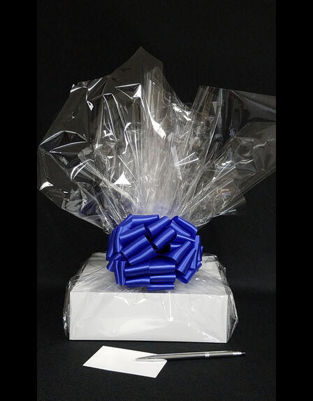 Medium Box - Clear Cellophane - Blue Bow - 18 Cookies and Brownies