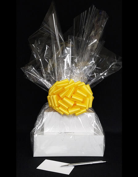 Large Tower - Clear Cellophane - Yellow Bow - 36 Cookies and Brownies