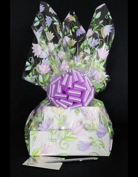 Large Tower - Lily Cellophane - Lavender Bow - 36 Cookies and Brownies