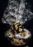 Large Basket - Graduation Cap Cellophane - Black & Gold Bow - 36 Cookies and Brownies