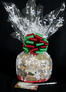 Medium Cellophane - Snowflake Cellophane - Red & Green Bow - 24 Cookies and Brownies
