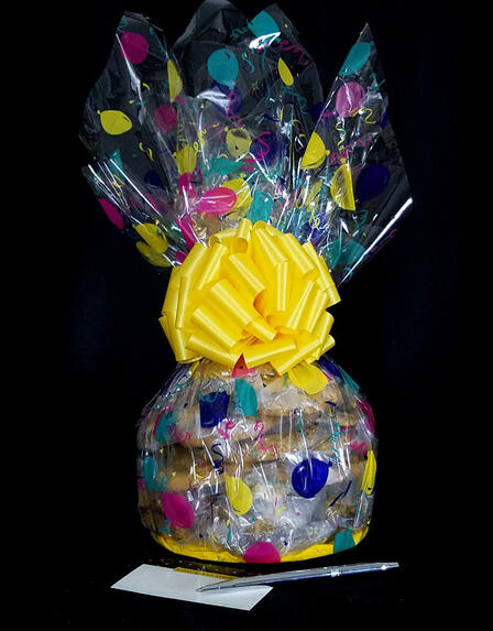 Medium Cellophane - Balloon Cellophane - Yellow Bow - 24 Cookies and Brownies