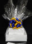 Large Tower - Clear Cellophane - Blue & Yellow Bow - 36 Cookies and Brownies