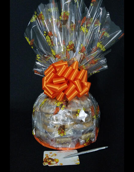 Super Cellophane - Fall Leaves Cellophane - Orange Bow - 42 Cookies and Brownies