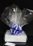 Large Box - Clear Cellophane - Blue & Silver Bow - 24 Cookies and Brownies