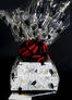 Large Tower - Graduation Cap Cellophane - Black & Red Bow - 36 Cookies and Brownies