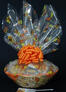 Large Basket - Fall Leaves Cellophane - Orange Bow - 36 Cookies and Brownies
