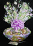 Large Basket - Lily Cellophane - Lavender Bow - 36 Cookies and Brownies