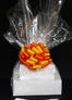 Large Tower - Clear Cellophane - Orange & Yellow Bow - 36 Cookies and Brownies