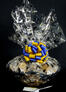 Super Basket - Graduation Cap Cellophane - Blue & Yellow Bow - 60 Cookies and Brownies