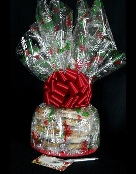 Super Cellophane - Holly & Berries Cellophane - Red Bow - 42 Cookies and Brownies