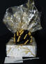 Small Box - Gold Swirl Cellophane - Black & Gold Bow - 12 Cookies and Brownies