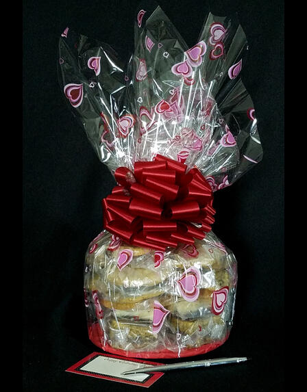 Medium Cellophane - Heart Cellophane - Red Bow - 24 Cookies and Brownies