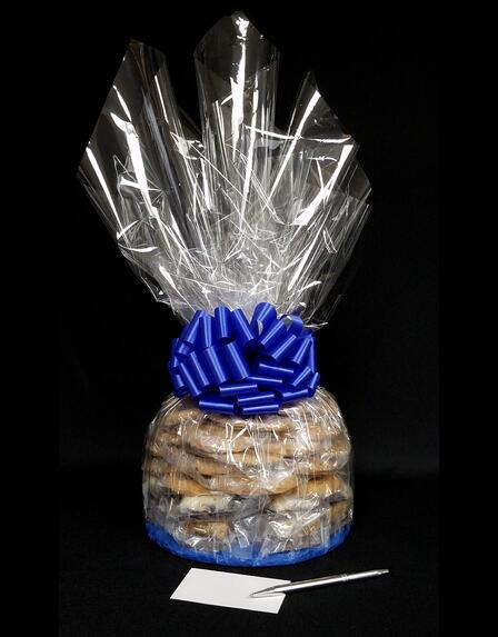 Super Cellophane - Clear Cellophane - Blue Bow - 42 Cookies and Brownies
