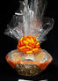 Large Basket - Clear Cellophane - Orange & Yellow Bow - 36 Cookies and Brownies