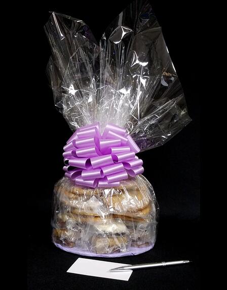 Large Cellophane - Clear Cellophane - Lavender Bow - 30 Cookies and Brownies