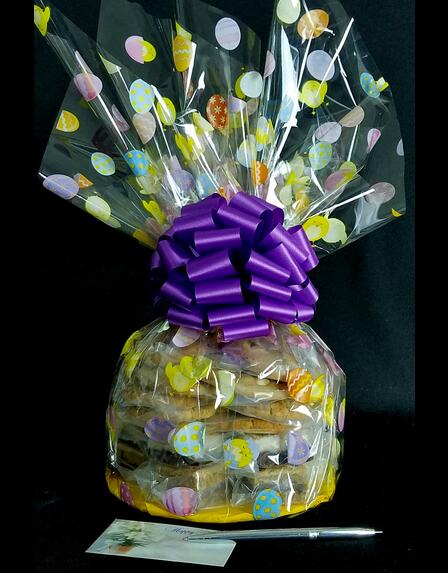 Large Cellophane - Easter Egg Cellophane - Purple Bow - 30 Cookies and Brownies