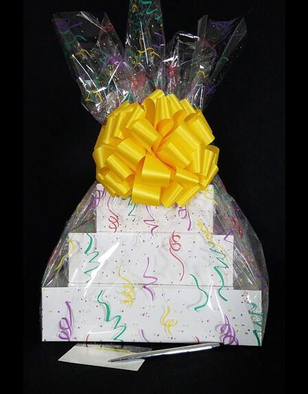 Super Tower - Confetti Cellophane - Yellow Bow - 72 Cookies and Brownies