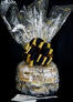 Large Cellophane - Black & Gold Confetti Cellophane - Black & Gold Bow - 30 Cookies and Brownies