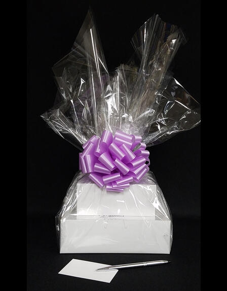 Large Tower - Clear Cellophane - Lavender Bow - 36 Cookies and Brownies