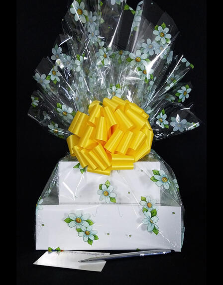 Large Tower - Daisy Cellophane - Yellow Bow - 36 Cookies and Brownies
