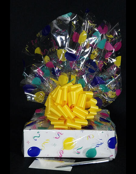 Medium Box - Balloon Cellophane - Yellow Bow - 18 Cookies and Brownies