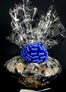 Super Basket - Graduation Cap Cellophane - Blue Bow - 60 Cookies and Brownies