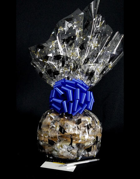 Super Cellophane - Graduation Cap Cellophane - Blue Bow - 42 Cookies and Brownies