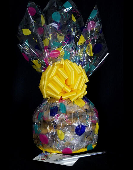 Medium Cellophane - Balloon Cellophane - Yellow Bow - 24 Cookies and Brownies