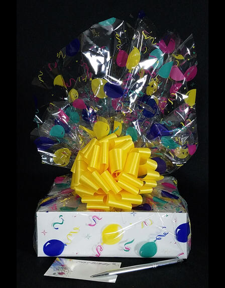 Medium Box - Balloon Cellophane - Yellow Bow - 18 Cookies and Brownies