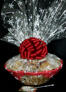 Super Basket - Snowflake Cellophane - Red Bow - 60 Cookies and Brownies