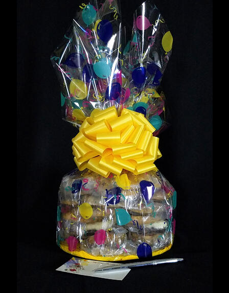 Large Cellophane - Balloon Cellophane - Yellow Bow - 30 Cookies and Brownies