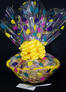 Large Basket - Balloon Cellophane - Yellow Bow - 36 Cookies and Brownies
