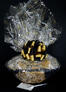 Large Basket - Black & Gold Confetti Cellophane - Black & Gold Bow - 36 Cookies and Brownies