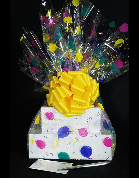 Large Tower - Balloon Cellophane - Yellow Bow - 36 Cookies and Brownies