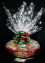 Large Basket - Snowflake Cellophane - Red & Green Bow - 36 Cookies and Brownies