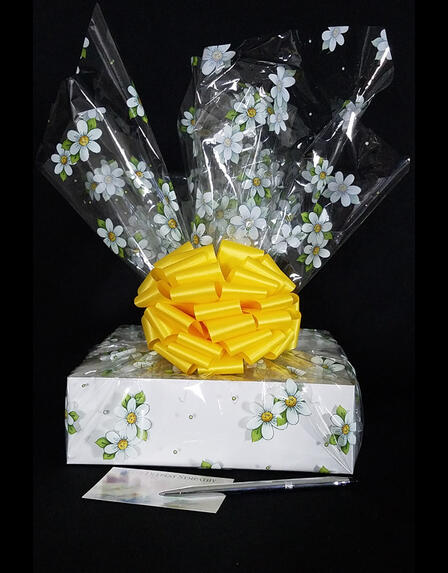 Large Box - Daisy Cellophane - Yellow Bow - 24 Cookies and Brownies