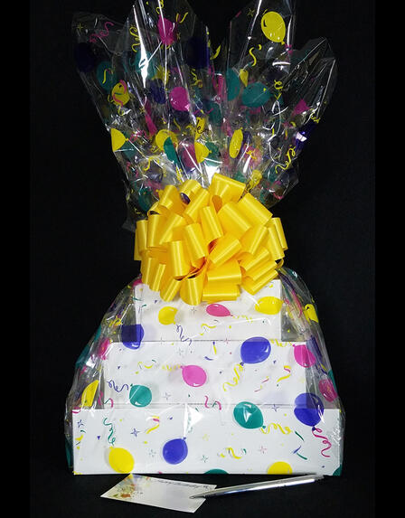 Super Tower - Balloon Cellophane - Yellow Bow - 72 Cookies and Brownies