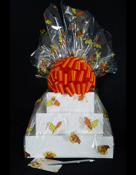 Super Tower - Fall Leaves Cellophane - Orange Bow - 72 Cookies and Brownies