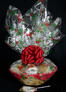 Large Basket - Holly & Berries Cellophane - Red Bow - 36 Cookies and Brownies