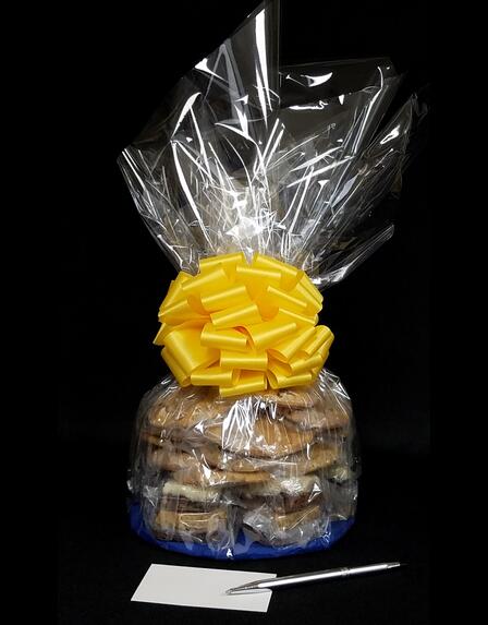 Large Cellophane - Clear Cellophane - Yellow Bow - 30 Cookies and Brownies